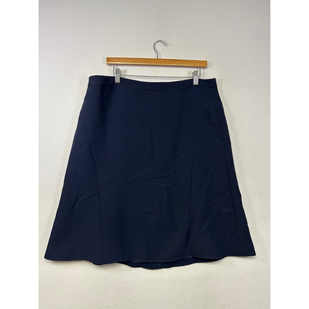 Business Career Talbots Womens 16 Navy Blue A-Line Lined Skirt Office Modest